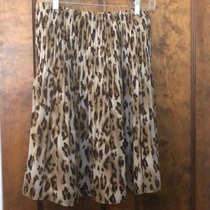 Allison Taylor Leopard A Line Skirt Large